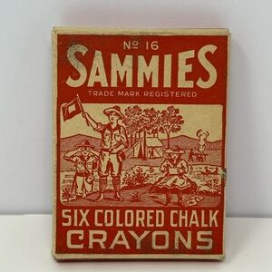 Vintage Sammies Colored Chalk Crayons No 16 American Crayon Co Boy & Girl Scouts